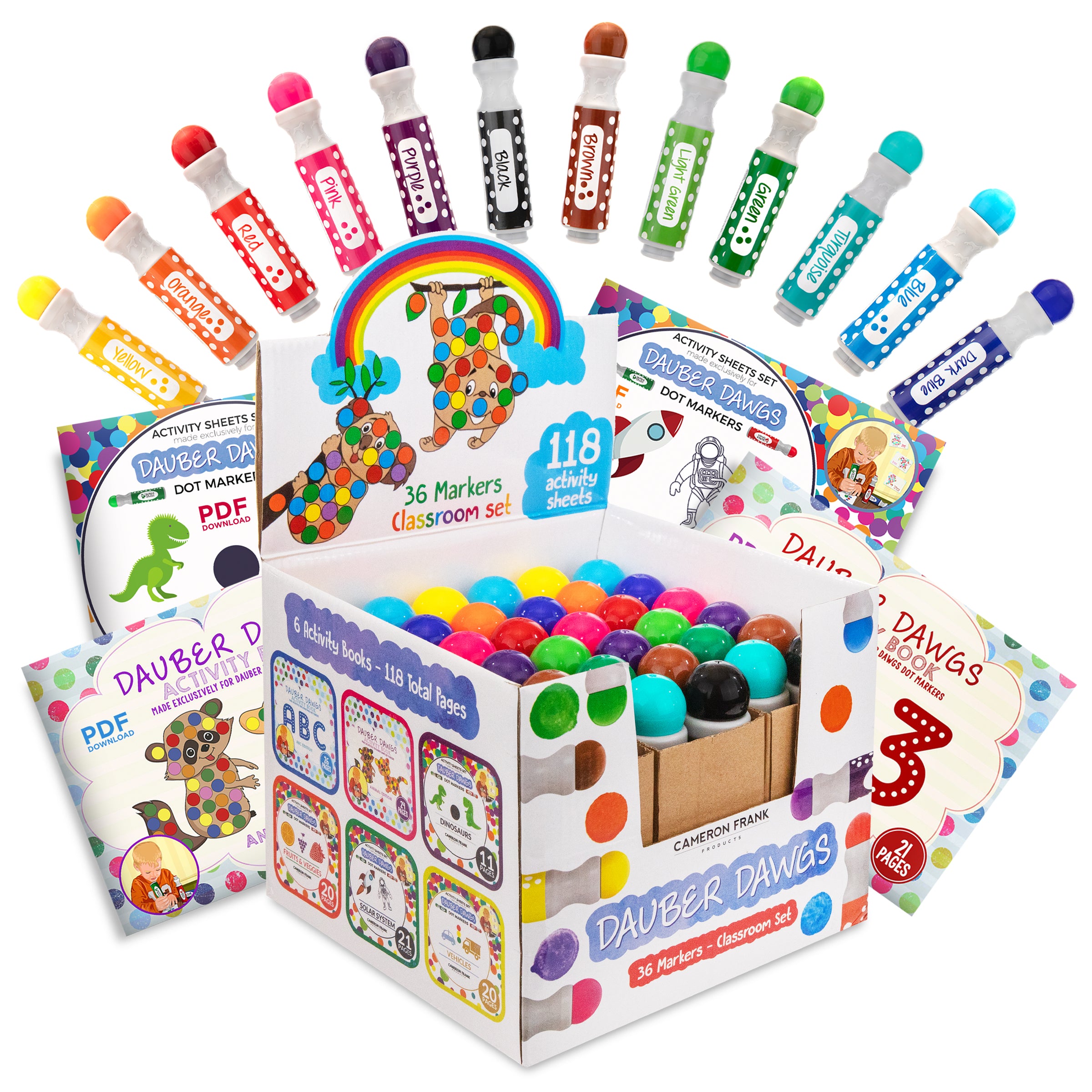 Dab and Dot Markers Washable 8 Colors Dot Markers Pack Set. Fun Art  Supplies for Kids, Toddlers and Preschoolers. Non Toxic Arts and Crafts